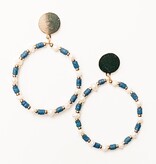 Lou & Co. Navy Pearl and Bead Circle Earrings