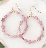 Lou & Co. Purple Natural Stone and Glass Bead Earrings