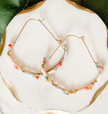 Lou & Co. Multi Mother of Pearl and Glass Bead Hoop Earrings