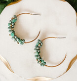 Lou & Co. Turquoise Glass Bead Cluster Hoop Earrings