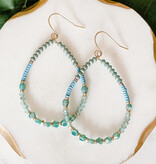 Lou & Co. Mint/Turquoise Silicone-Coated and Glass Bead Teardrop Earrings