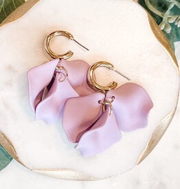 Lou & Co. Purple Flower Petal Statement Earrings