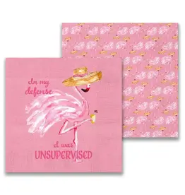 French Graffiti Unsupervised Flamingo Cocktail Napkins