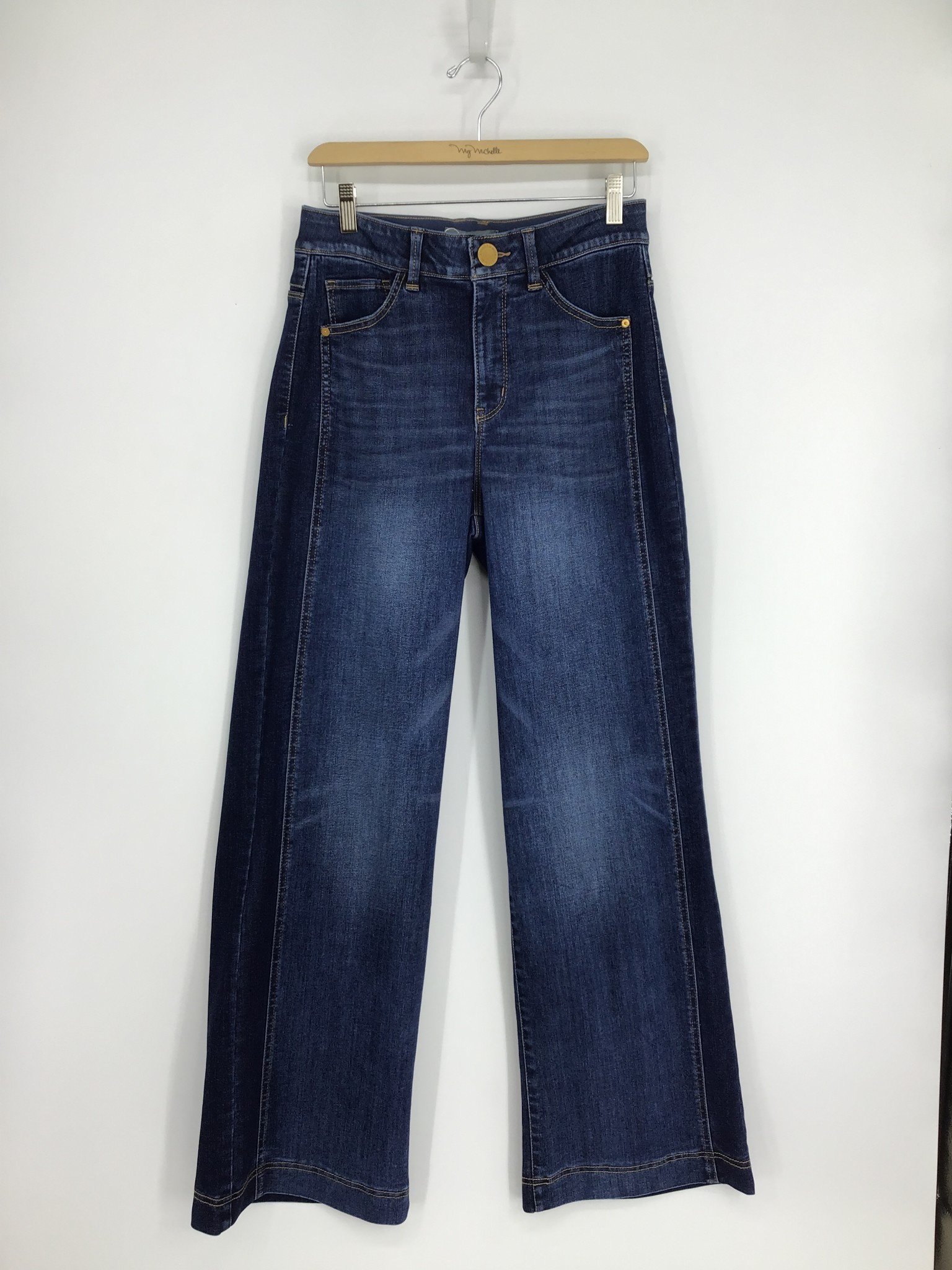 Democracy Blue/Indigo 32/22” “AB” Solution Skyrise Repreve Double Side Seam Wide Leg