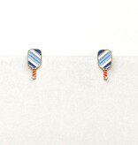 Meghan Browne Style Blue Pickleball Racket Earrings