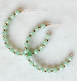 Lou & Co. Green Beaded Hoop Earrings