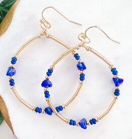 Lou & Co. Blue Beaded Circle Dangle Earrings