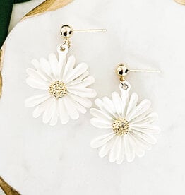 Lou & Co. White Flower Dangle Earrings