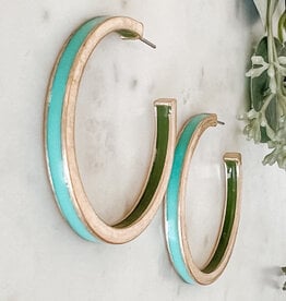 Lou & Co. Turquoise 2” Enamel Hoop Earrings
