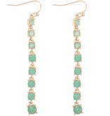 FLEURISH Green Rhinestone Linear Drop Hook Earrings