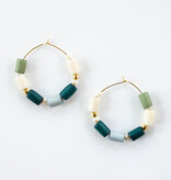 Mata Traders Emily Hoop Earrings Blue