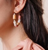 Mata Traders Emily Hoop Earrings Coral