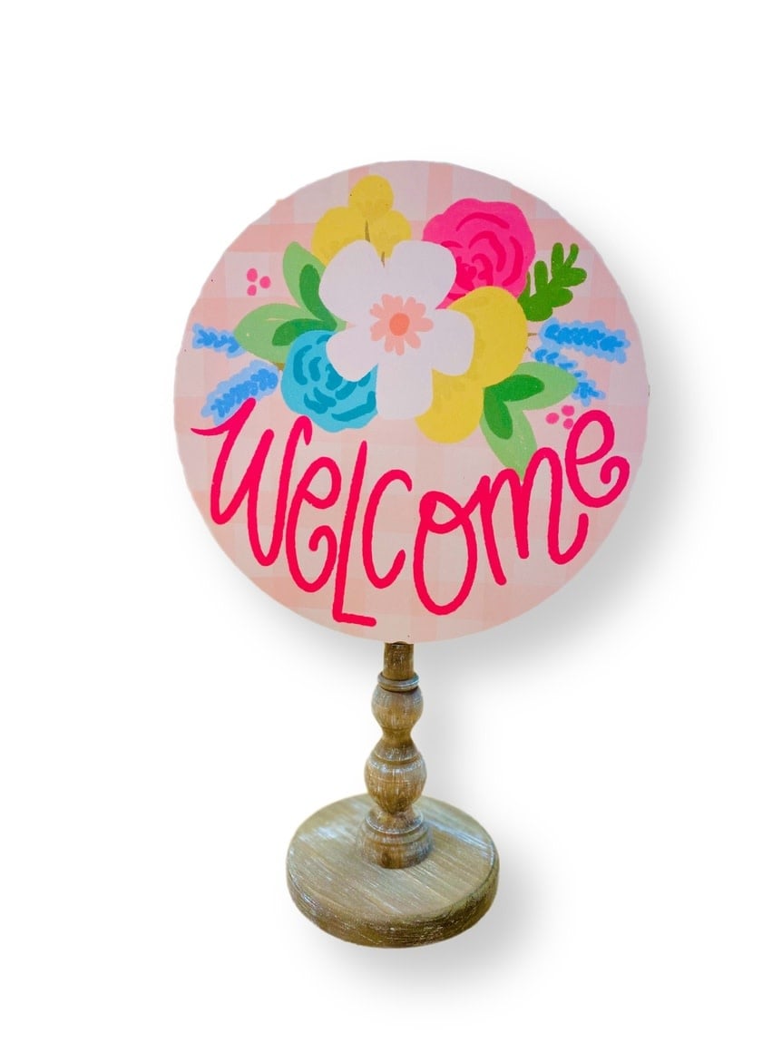 FLEURISH Welcome Pink Plaid Topper