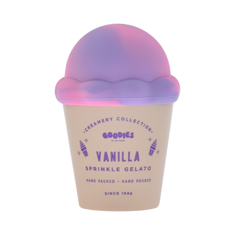 Vanilla Sprinkle Gelato Candle w/ Silicone Lid Ivory 10.8 oz