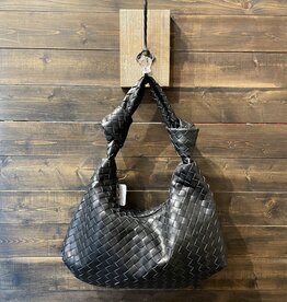 Chinese Laundry Black Everleigh Woven Hobo-Style Bag