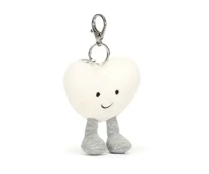 Amuseables Cream Heart Bag Charm FLEURISH Home Apparel Gift