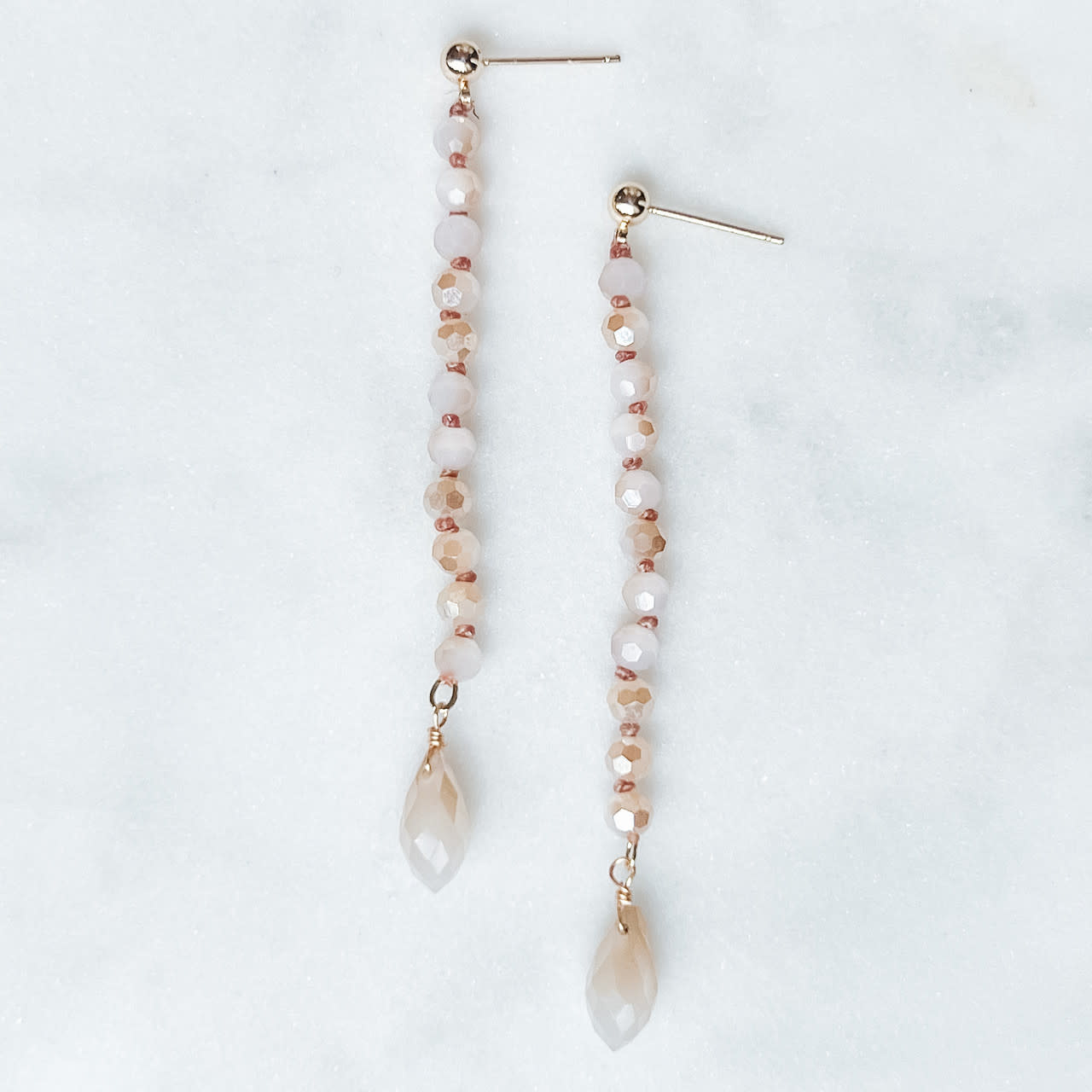 Lou & Co. Natural Beaded Drop Earrings