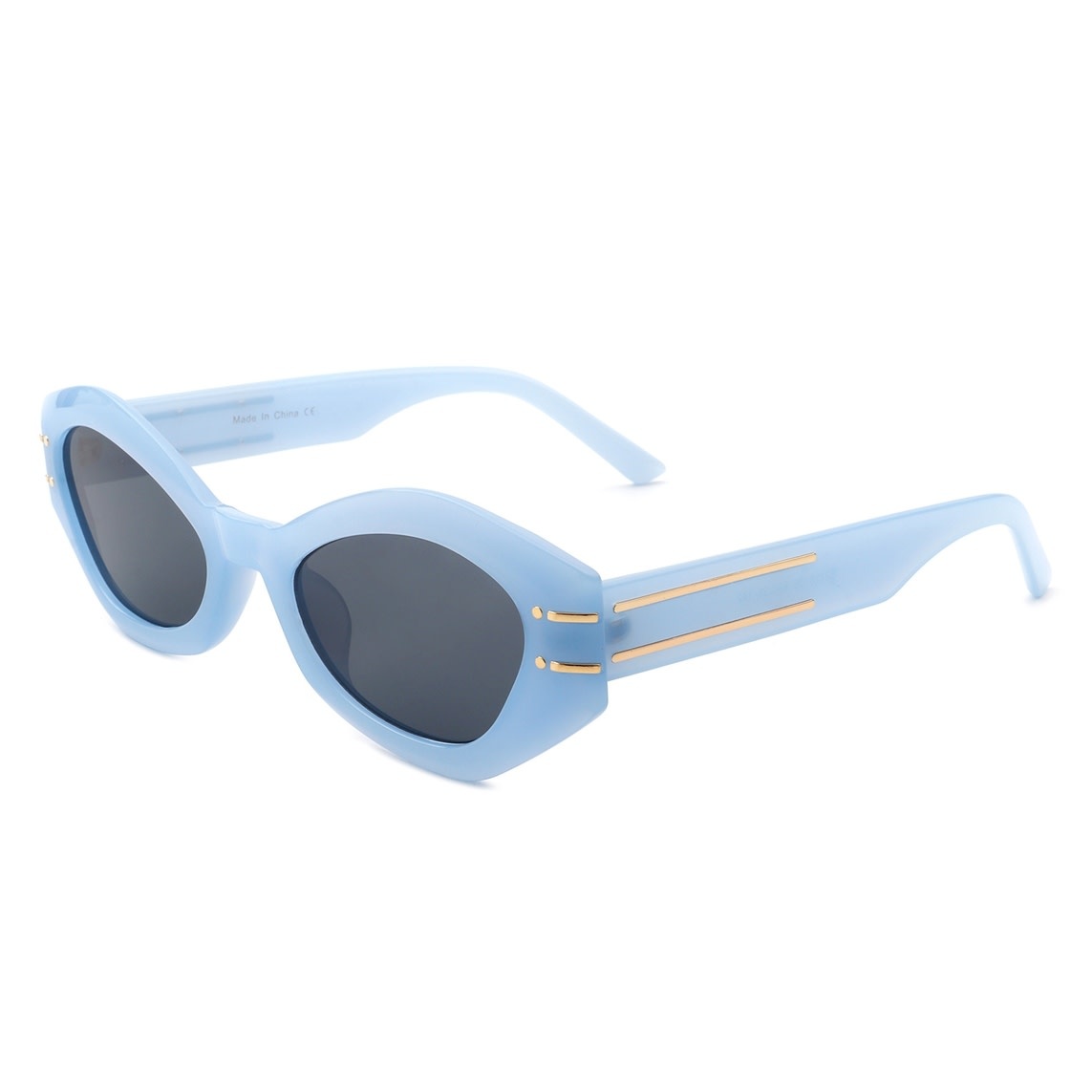 FLEURISH Geometric Oval Slim Fashion Round Cat Eye Sunglasses (various)