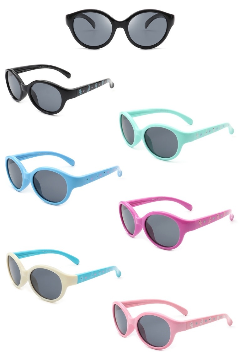 FLEURISH Kids Round Cat Eye Polarized Children Fashion Sunglasses (various)
