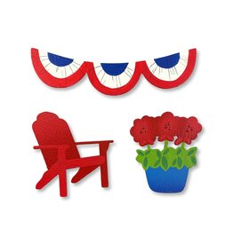 Roeda Studio Patriotic Front Porch Magnets S/3, Summer Decor