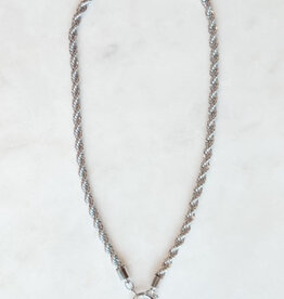 Lou & Co. Silver Twist Chain Necklace With Round Pendant