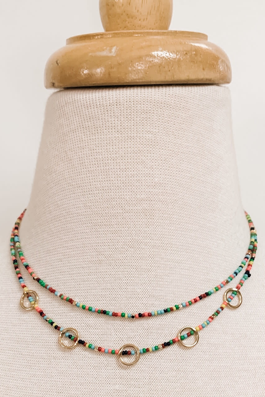 Lou & Co. Multi Two-Layer Beaded Necklace