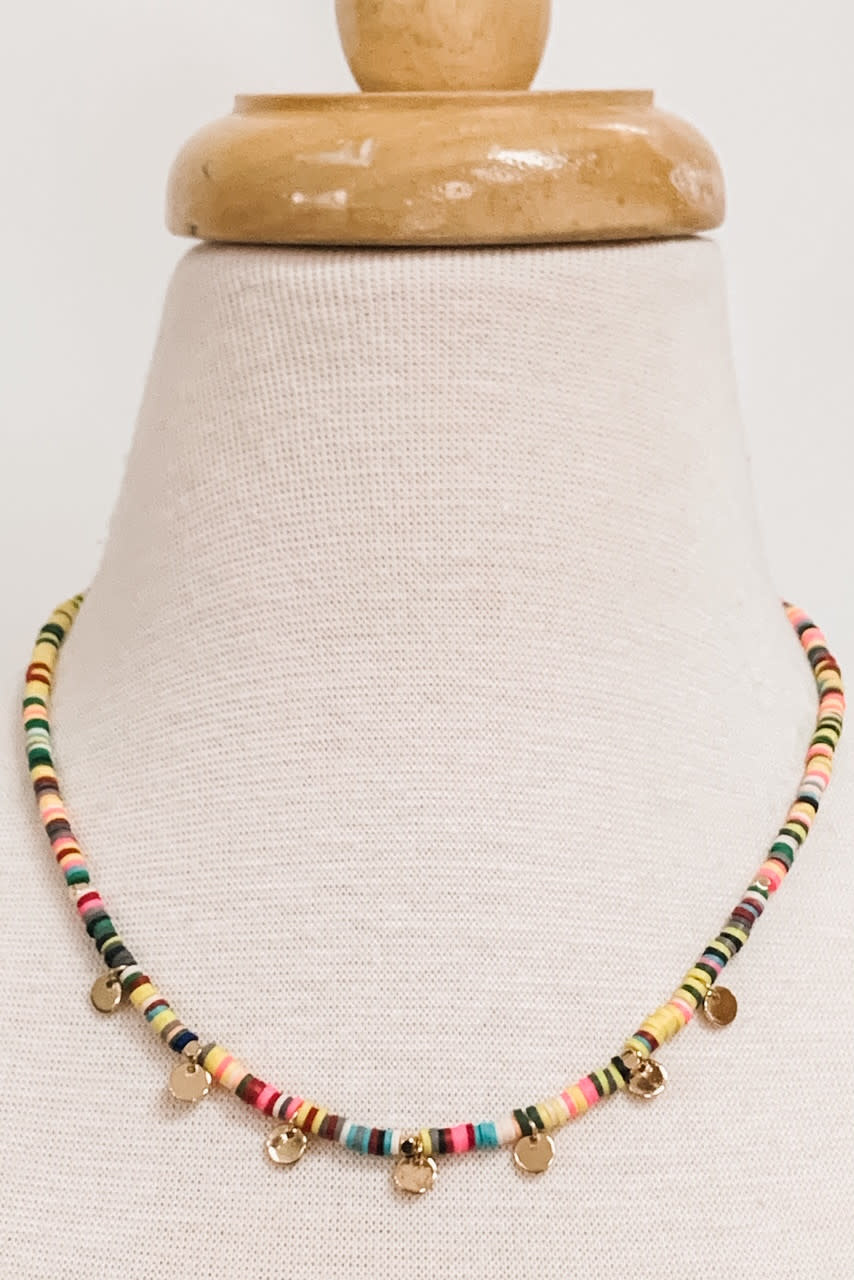 Lou & Co. Multi-Colored Rubber-Disc Bead Necklace