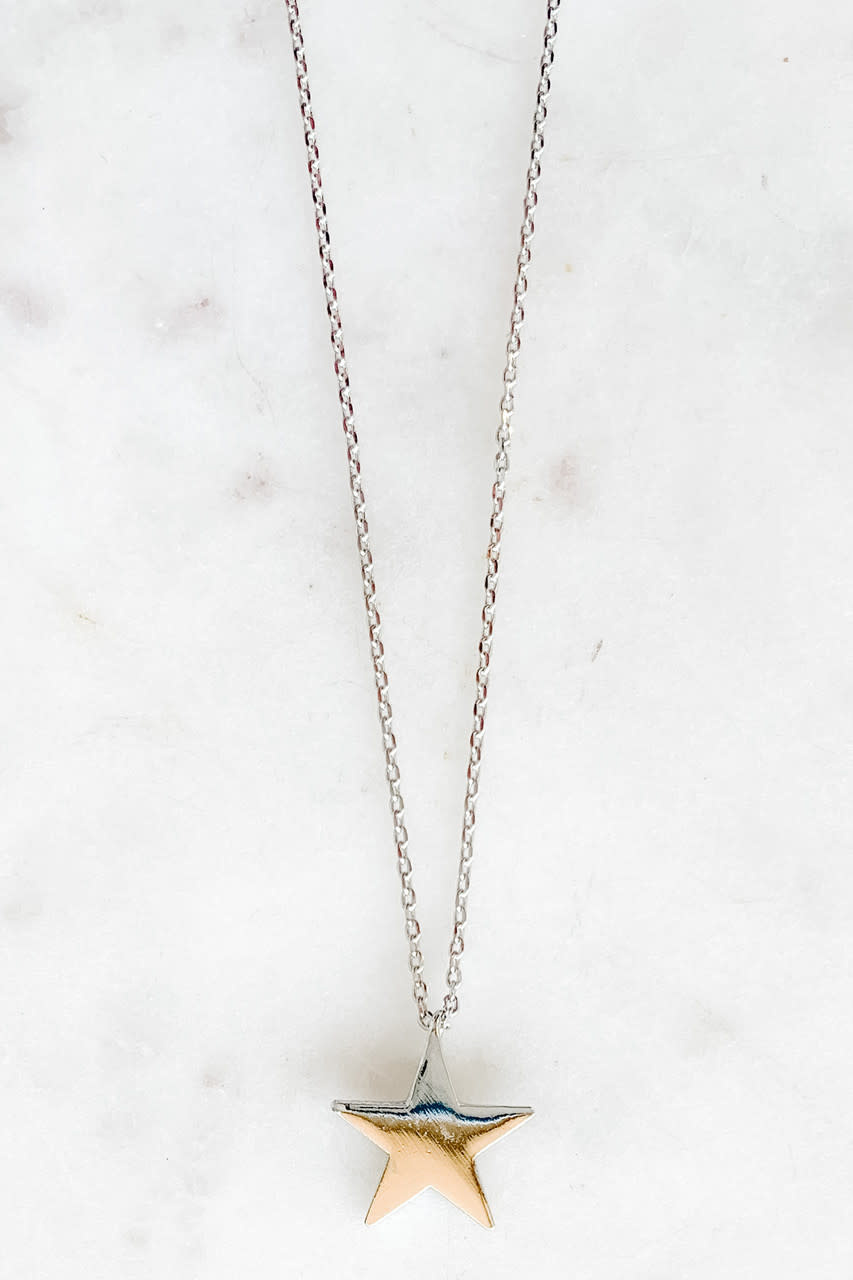 Lou & Co. Silver Dainty Large Star Necklace