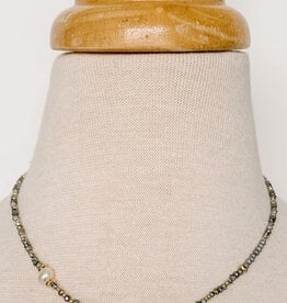 Lou & Co. Grey Pearl and Glass Bead Necklace