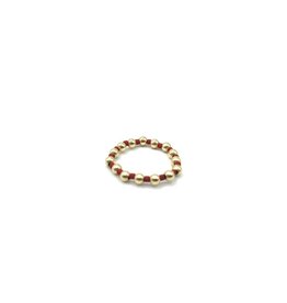 Erin Gray 3mm Waterproof Stretch Ring Color Crush Newport Red & Gold Filled