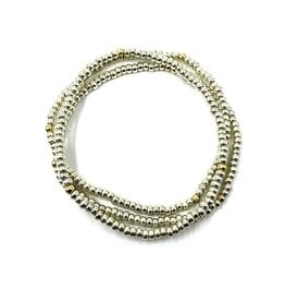 Erin Gray Og Classic Bracelet Stack in Platinum + Gold Filled