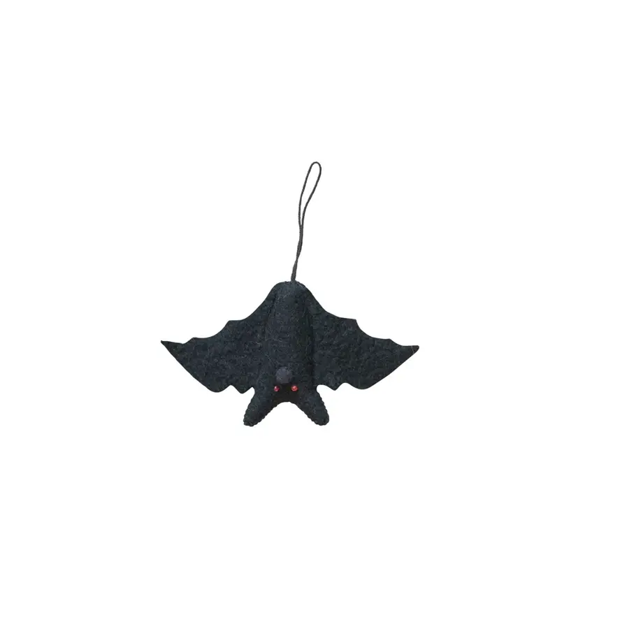 FLEURISH Small Black Handmade Wool Felt Hanging Bat