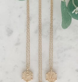 Lou & Co. Gold Medallion Initial Necklace