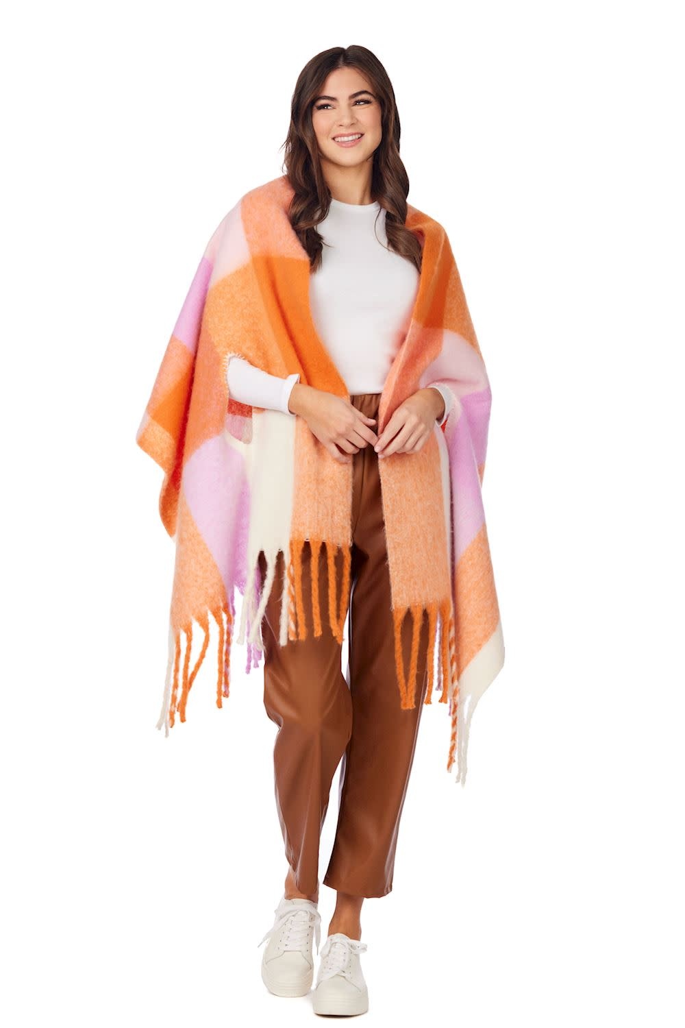 Mudpie ORANGE BRIGHT SCARF WRAP