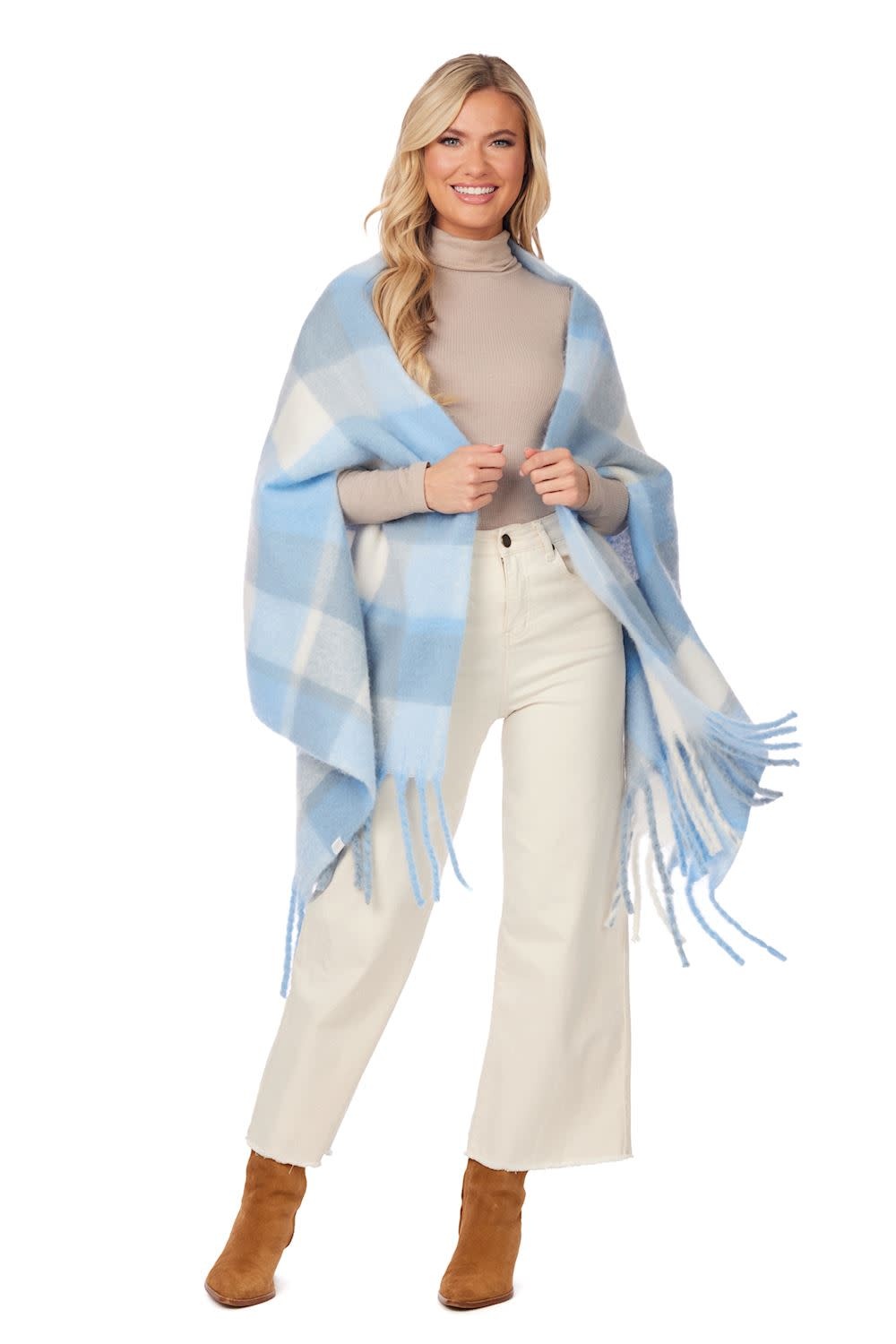 Mudpie BLUE BRIGHT SCARF WRAP