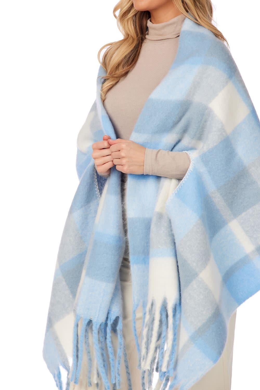 Mudpie BLUE BRIGHT SCARF WRAP