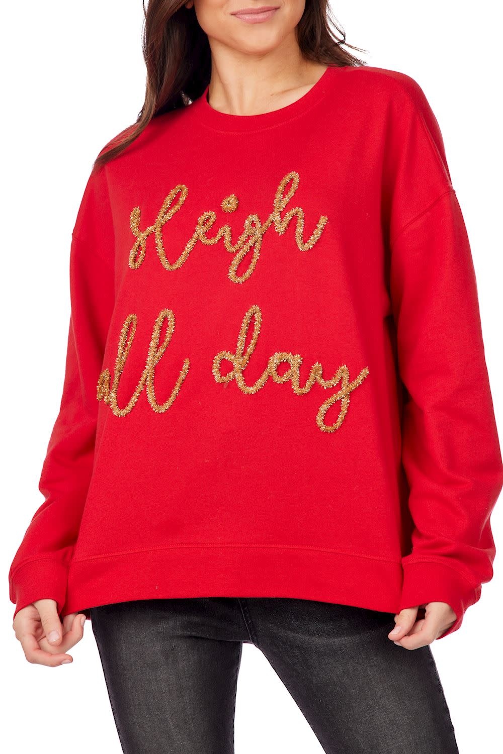 Mudpie RED SPARKLE SWEATSHIRT *