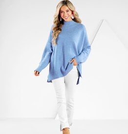 Mudpie BLUE MONICA CREW NECK SWEATER (ONE SIZE)