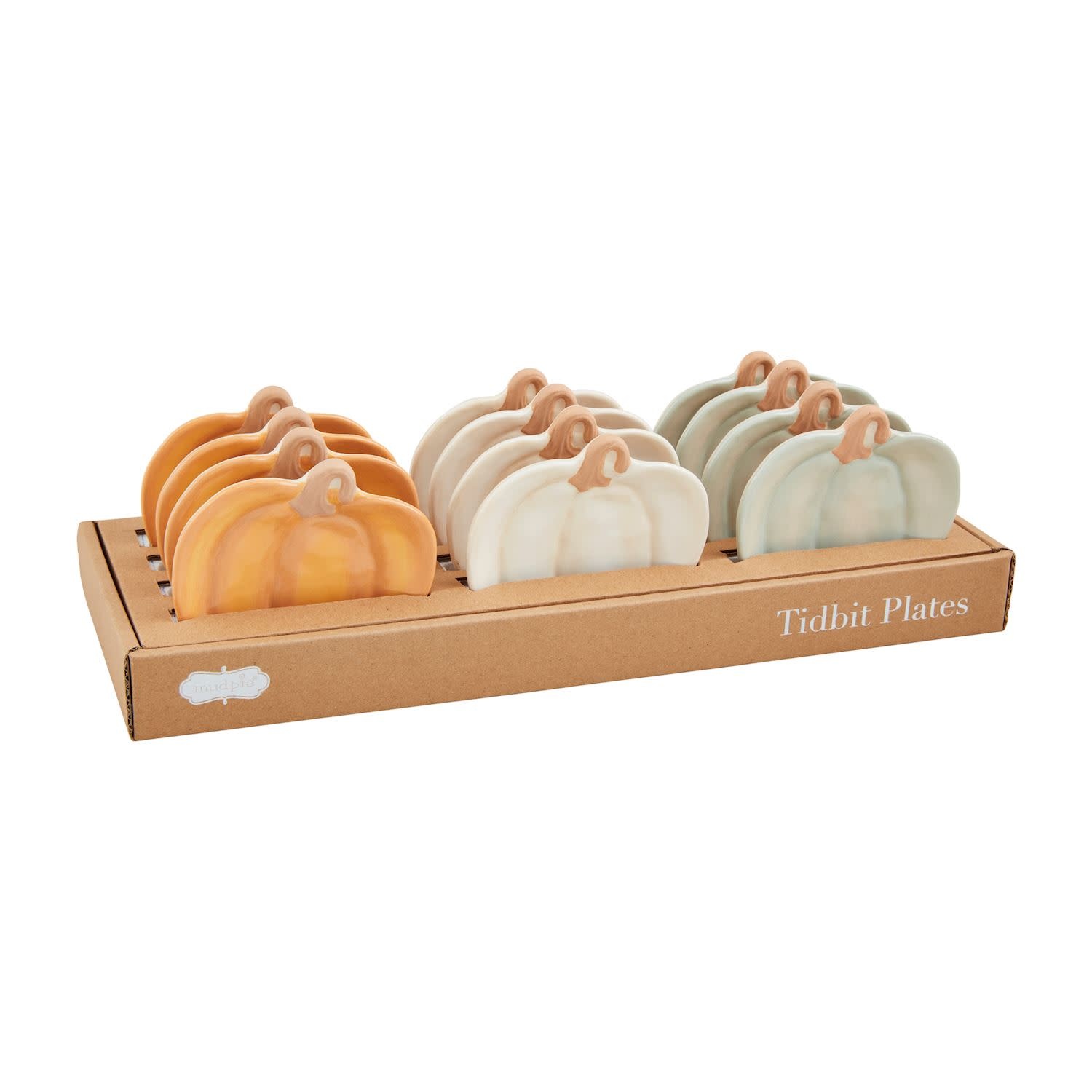 Mudpie PUMPKIN TIDBIT PLATES (CHOICE OF 3 COLORS)