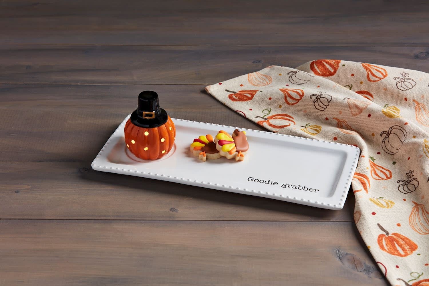 Mudpie PUMPKIN PILGRIM HAT LIGHT UP SITTER