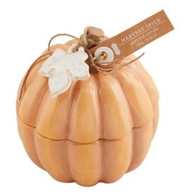 Mudpie ORANGE CERAMIC PUMPKIN CANDLE