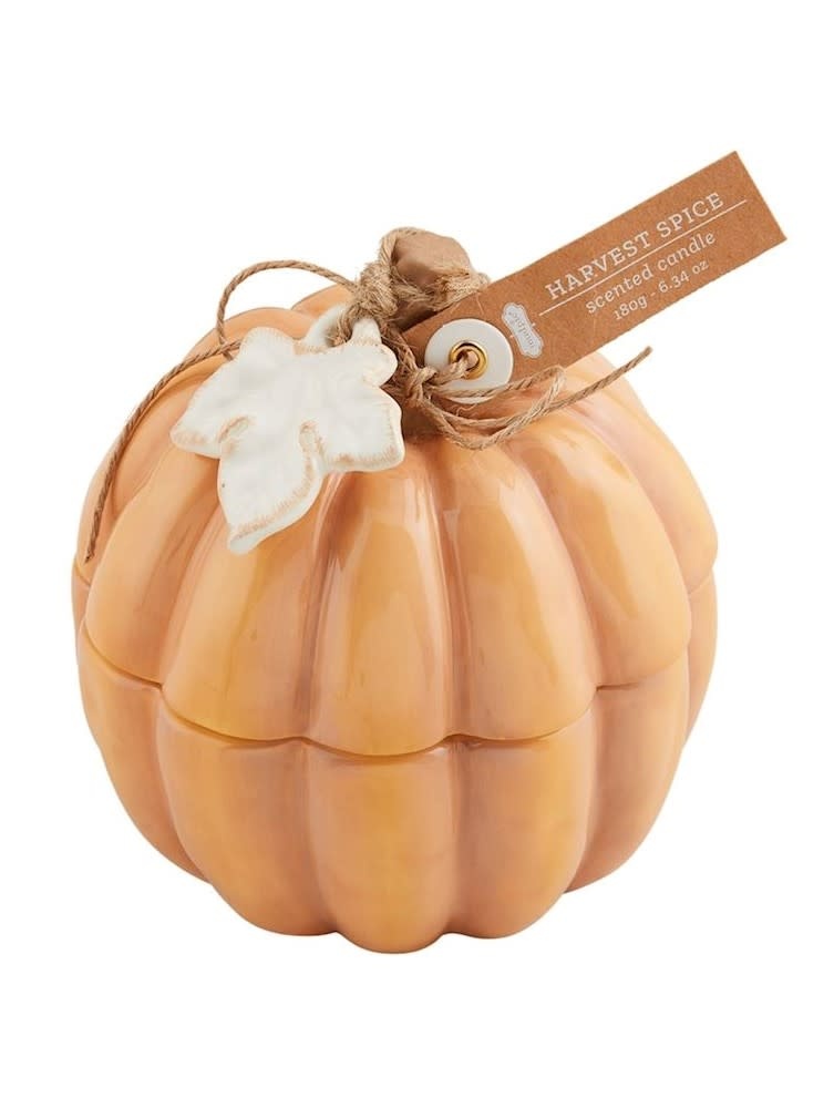Mudpie ORANGE CERAMIC PUMPKIN CANDLE