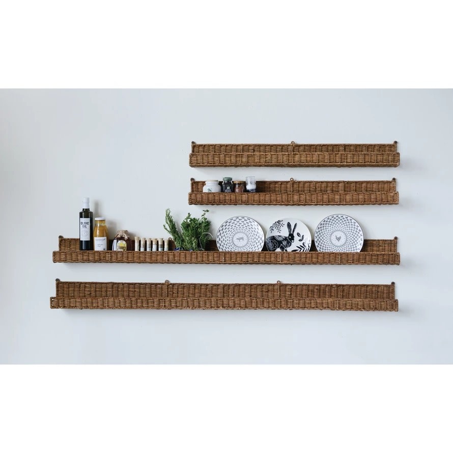 Hand Woven Rattan Wall Ledge 60"
