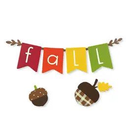 Roeda Studio Fall Banner Magnet S/3 (banner and two acorns)