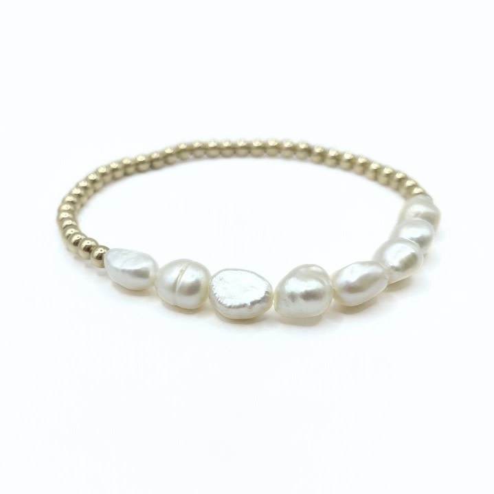 Erin Gray Baroque Row Pearl Bracelet in 14k Gold-Filled