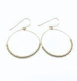 Erin Gray Gold-Filled Simple Beaded Hoop Dangler Earrings - Waterproof