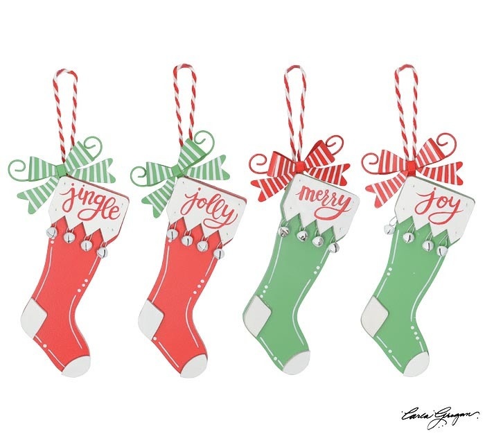 FLEURISH STOCKING ORNAMENT (various) (matches wall hanging) *ornament crawl and fleurish