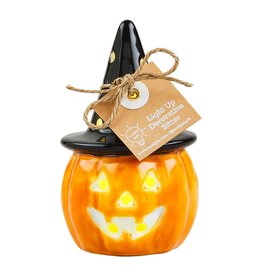 Mudpie Witch Jack-O-Lantern Light Up Sitter