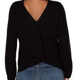 Liverpool Los Angeles Black Twist Back LS Knit Top