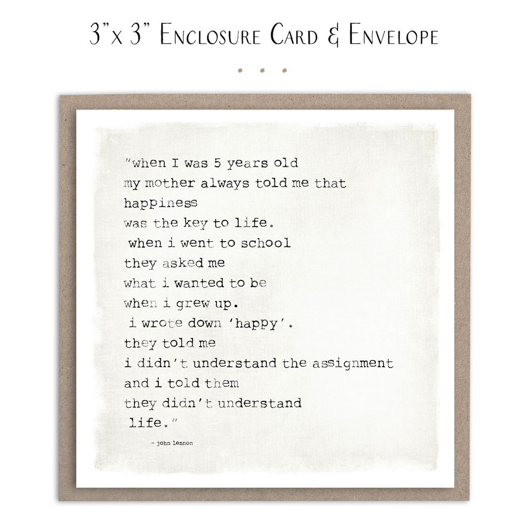 Susan Case Designs When I Was Five Happiness Mini Card